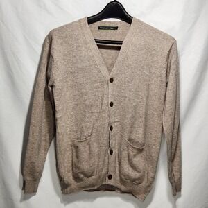 Woolovers Woolmark Mens Sweater Size Medium Beige‎ 100% Pure New Wool